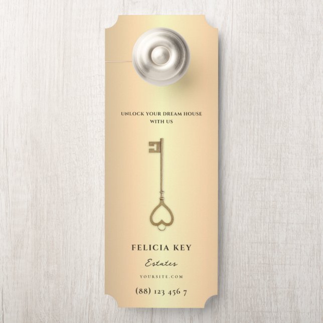 Modern Real Estate Agent QR Front Door Hanger (On Knob)