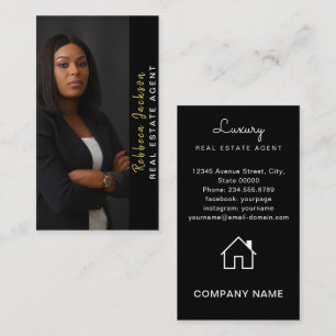 Modern Real Estate Agent Realtor Add Photo  Business Card