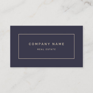 Modern Real Estate Black Evening Blue Business Card