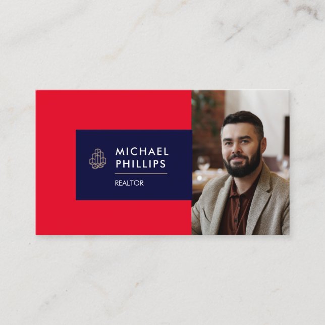 Modern Real Estate Business Card Horizontal (Front)