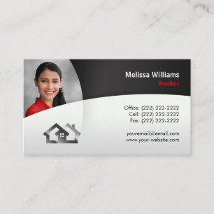 Modern Real Estate Business Cards   Realtor Black
