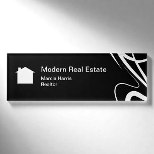 Modern Real Estate Designer Name Tag