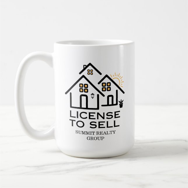 Modern Real Estate License To Sell Coffee Mug (Left)