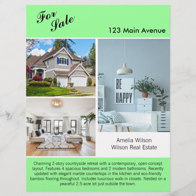 Modern Real Estate Listing 2 Sided Flyer (Front)