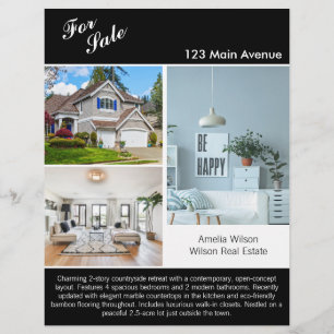 Modern Real Estate Listing 2 Sided Photo Flyer