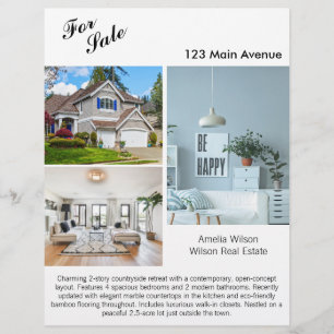 Modern Real Estate Listing 2 Sided Photo Flyer