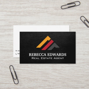 Modern Real Estate Logo Black Texture Business Card