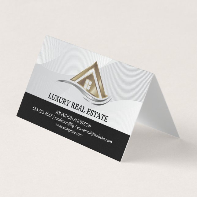 Modern Real Estate Logo | Property Management Business Card (Front)