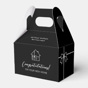 Modern Real Estate Marketing Custom New Home Black Favor Box