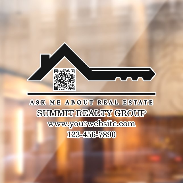 Modern Real Estate Marketing QR Code Window Cling (Sheet 2)