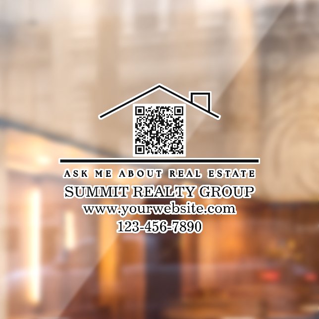 Modern Real Estate Marketing QR Code Window Cling (Sheet 2)