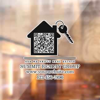Modern Real Estate Marketing QR Code Window Cling