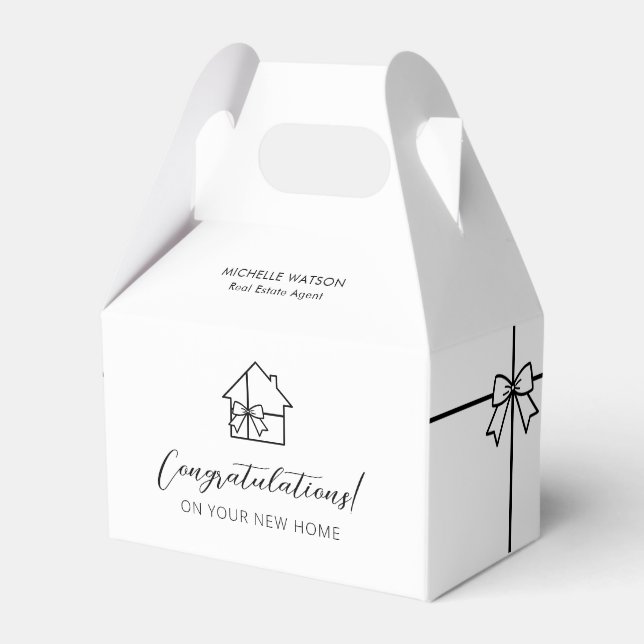 Modern Real Estate New House Marketing Custom Favor Box (Front Side)