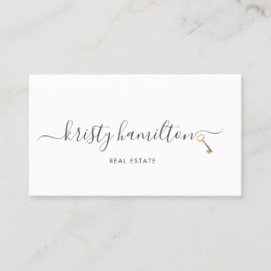 modern real estate professional house realtor key  business card