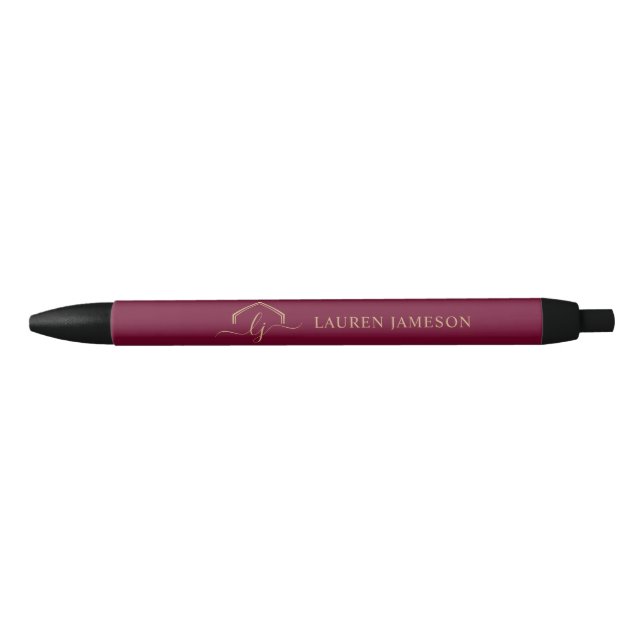 Modern Real Estate Promotional Realtor Logo Black Ink Pen (Front)