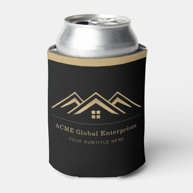 Modern Real Estate Promotional Realtor Logo Can Cooler (Can Front)