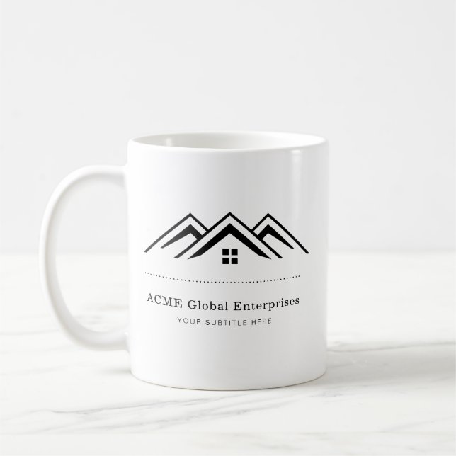 Modern Real Estate Promotional Realtor Logo Coffee Mug (Left)