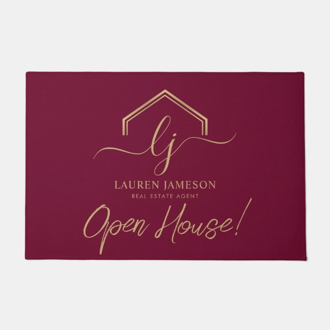 Modern Real Estate Promotional Realtor Logo Doormat (Front)