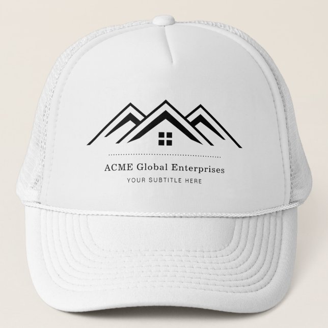 Modern Real Estate Promotional Realtor Logo Trucker Hat (Front)