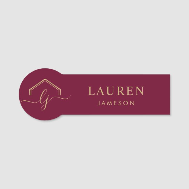 Modern Real Estate Promotional Realtor Name Tag (Front)
