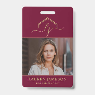 Modern Real Estate Promotional Realtor Name Tag Badge
