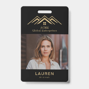 Modern Real Estate Promotional Realtor Name Tag Badge