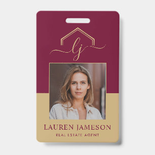 Modern Real Estate Promotional Realtor Name Tag Badge