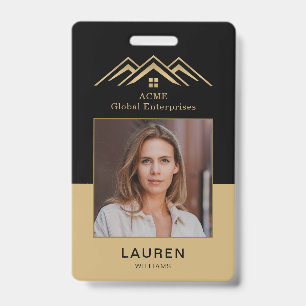 Modern Real Estate Promotional Realtor Name Tag Badge