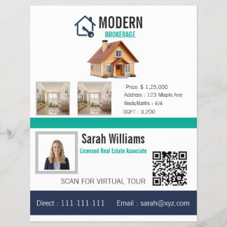 Modern Real Estate Property Feature Sheet Flyer