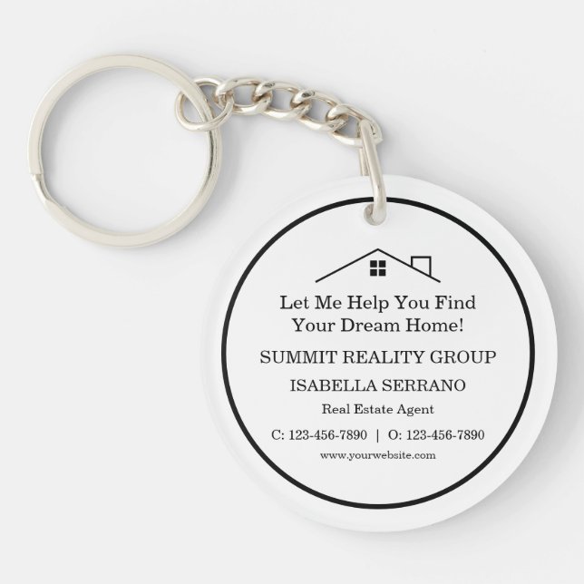 Modern Real Estate QR Code Marketing Keychain (Front)