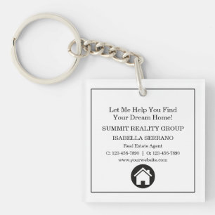 Modern Real Estate QR Code Marketing Keychain