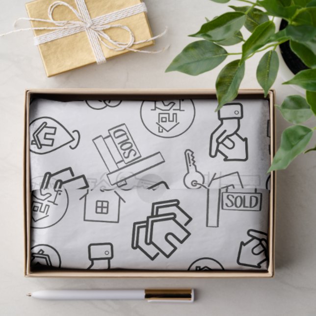 Modern Real Estate QR Code Marketing Tissue Paper (Gift)