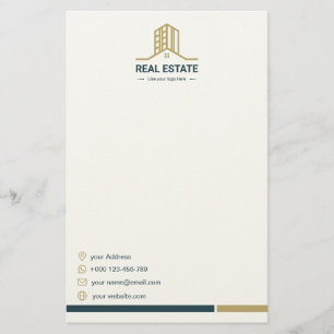 Modern Real Estate Stationery Paper