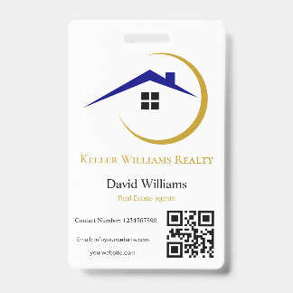 Modern Real Estate white and gold custom logo  Badge