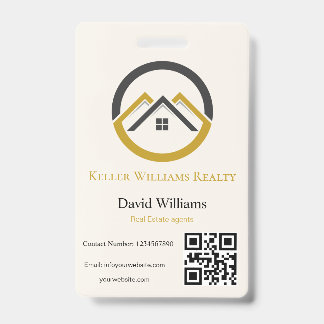 Modern Real Estate white and gold custom logo  Badge