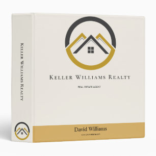 Modern Real Estate white and gold custom logo Binder