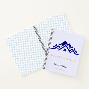 Modern Real Estate white and gold custom logo Notebook