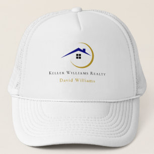Modern Real Estate white and gold custom logo Trucker Hat