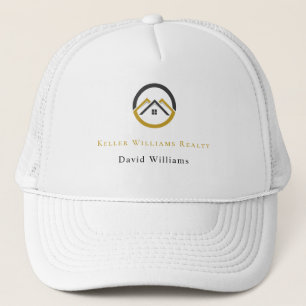 Modern Real Estate white and gold custom logo Trucker Hat