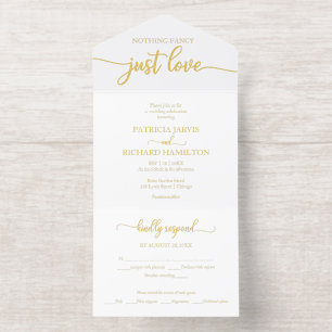 Modern Real Foil Wedding All-In-One Invitation