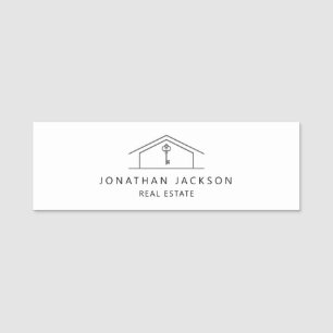 Modern Realtor Home Logo Name Tag
