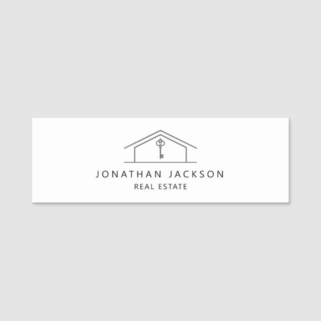 Modern Realtor Home Logo  Name Tag (Front)