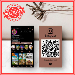 Modern Realtor Instagram Terracotta QR  Business Card