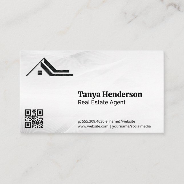 Modern Realtor Logo | QR Code Business Card (Front)