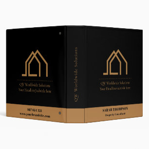 Modern Realtor Logo Real Estate 3-Ring Binder