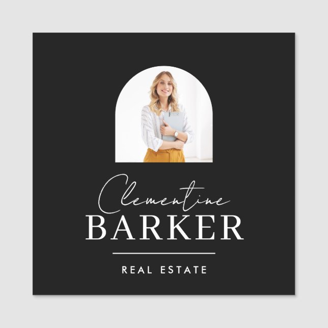 Modern Realtor Name Badge with Photo Arch Elegant (Devant)