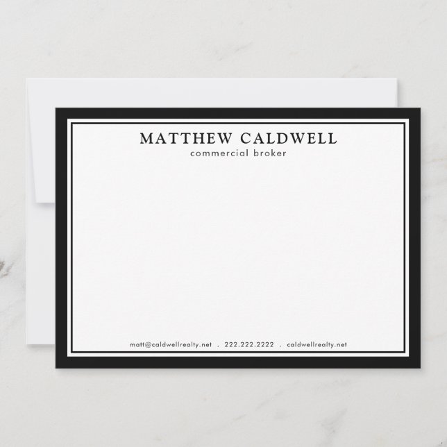 Modern Realtor Personalized Stationery Simple Card (Front)