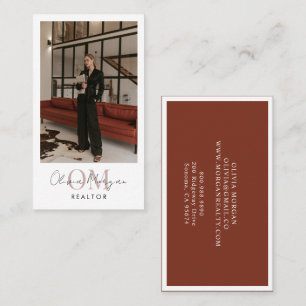 Modern Realtor Photo Terracotta Business Card