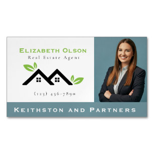 Modern Realtor Promotional Real Estate agents Magnetic Business Card