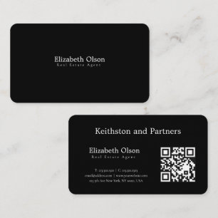 Modern Realtor Promotional simple qr code style Business Card